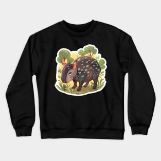 Cute Mountain Tapir Illustration - Adorable Animal Art Crewneck Sweatshirt